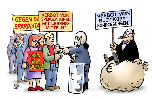 Cartoon: Blockupy-Verbote (medium) by Harm Bengen tagged blockupy,verbote,occupy,demonstrationen,kundgebungen,demonstrationsrecht,banken,spekulation,spardiktat,frankfurt,blockupy,verbote,occupy,kundgebungen,spekulation,frankfurt,spardiktat