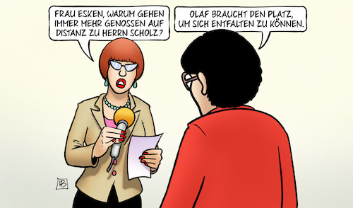 Cartoon: Distanz zu Scholz (medium) by Harm Bengen tagged spd,esken,genossen,distanz,scholz,kanzlerkandidatur,pistorius,interview,olaf,braucht,platz,entfalten,harm,bengen,cartoon,karikatur,spd,esken,genossen,distanz,scholz,kanzlerkandidatur,pistorius,interview,olaf,braucht,platz,entfalten,harm,bengen,cartoon,karikatur