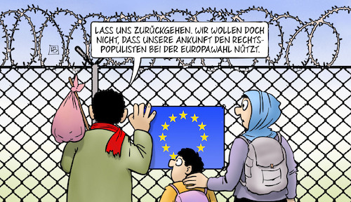 Cartoon: EU-Asylrechtsreform (medium) by Harm Bengen tagged eu,europa,asylrechtsreform,flüchtlinge,rechtspopulisten,europawahl,zaun,stacheldraht,harm,bengen,cartoon,karikatur,eu,europa,asylrechtsreform,flüchtlinge,rechtspopulisten,europawahl,zaun,stacheldraht,harm,bengen,cartoon,karikatur
