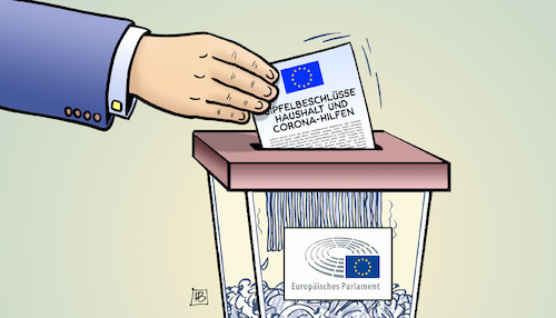 Cartoon: EU-Parlament schreddert (medium) by Harm Bengen tagged gipfelbeschlüsse,haushalt,corona,hilfen,eu,europa,hand,schreddern,harm,bengen,cartoon,karikatur,gipfelbeschlüsse,haushalt,corona,hilfen,eu,europa,hand,schreddern,harm,bengen,cartoon,karikatur