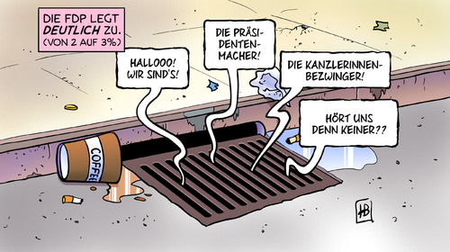 Cartoon: FDP-Umfragewerte (medium) by Harm Bengen tagged fdp,wahlen,umfragewerte,gulli,trend,fdp,wahlen,umfragewerte,gulli,trend
