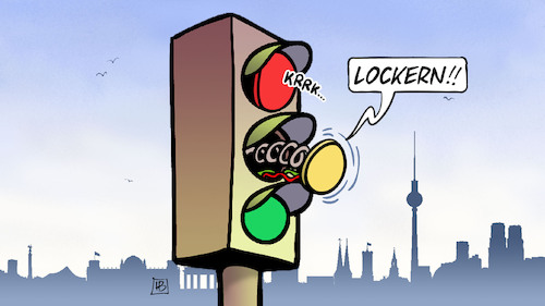 Cartoon: FDP locker (medium) by Harm Bengen tagged lockern,lockerungen,corona,fdp,ampel,kaputt,harm,bengen,cartoon,karikatur,lockern,lockerungen,corona,fdp,ampel,kaputt,harm,bengen,cartoon,karikatur