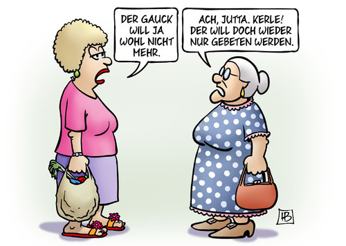 Cartoon: Gauck hört auf (medium) by Harm Bengen tagged gauck,bundespräsident,aufhören,nachfolger,susemil,jutta,harm,bengen,cartoon,karikatur,gauck,bundespräsident,aufhören,nachfolger,susemil,jutta,harm,bengen,cartoon,karikatur
