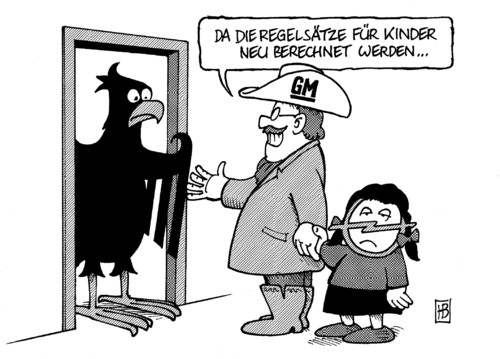 Cartoon: GM will Staatshilfe (medium) by Harm Bengen tagged 