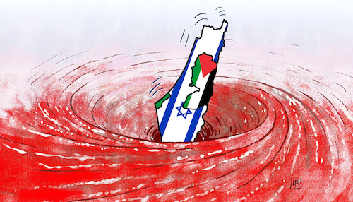 Cartoon: Israel versinkt (medium) by Harm Bengen tagged strudel,versinken,blut,israel,hamas,palästina,krieg,terror,raketen,landkarte,nahost,harm,bengen,cartoon,karikatur,strudel,versinken,blut,israel,hamas,palästina,krieg,terror,raketen,landkarte,nahost,harm,bengen,cartoon,karikatur
