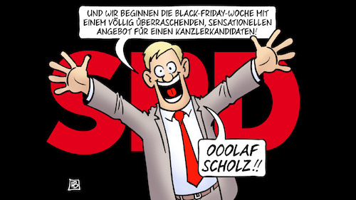 Cartoon: Kanzler-Angebot (medium) by Harm Bengen tagged black,friday,woche,angebot,kanzlerkandidaten,spd,kanzlerkandidatur,scholz,harm,bengen,cartoon,karikatur,black,friday,woche,angebot,kanzlerkandidaten,spd,kanzlerkandidatur,scholz,harm,bengen,cartoon,karikatur