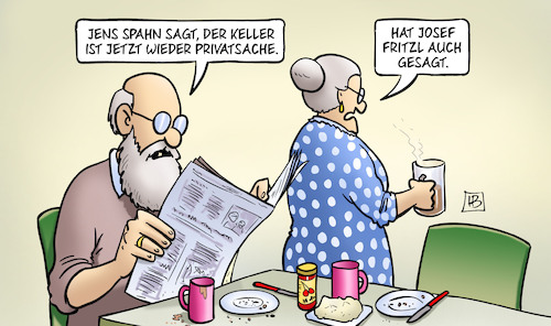 Cartoon: Keller Privatsache (medium) by Harm Bengen tagged jens,spahn,keller,privatsache,fritzl,klimaschutz,klimawandel,heizungsgesetz,harm,bengen,cartoon,karikatur,jens,spahn,keller,privatsache,fritzl,klimaschutz,klimawandel,heizungsgesetz,harm,bengen,cartoon,karikatur