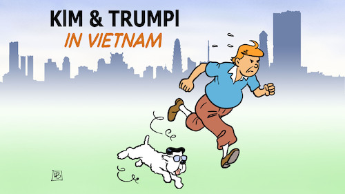 Cartoon: Kim und Trumpi (medium) by Harm Bengen tagged kim,trumpi,tim,struppi,herge,comic,vietnam,usa,nordkorea,trump,harm,bengen,cartoon,karikatur,kim,trumpi,tim,struppi,herge,comic,vietnam,usa,nordkorea,trump,harm,bengen,cartoon,karikatur