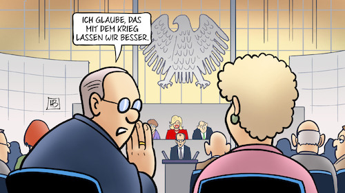 Cartoon: Krieg besser lassen (medium) by Harm Bengen tagged krieg,besser,lassen,bundestag,ruestung,merz,harm,bengen,cartoon,karikatur,krieg,besser,lassen,bundestag,ruestung,merz,harm,bengen,cartoon,karikatur