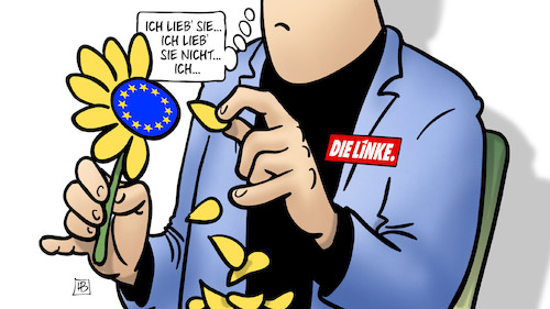 Cartoon: Linke Europa-Liebe (medium) by Harm Bengen tagged liebe,blume,linke,parteitag,europa,wahl,kurs,streit,diskussion,harm,bengen,cartoon,karikatur,liebe,blume,linke,parteitag,europa,wahl,kurs,streit,diskussion,harm,bengen,cartoon,karikatur