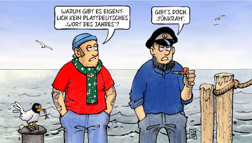 Cartoon: Plattdeutsches Wort des Jahres (medium) by Harm Bengen tagged plattdeutsches,wort,des,jahres,tünkram,scholz,merz,streit,beleidigungen,meer,norddeutschland,harm,bengen,cartoon,karikatur,plattdeutsches,wort,des,jahres,tünkram,scholz,merz,streit,beleidigungen,meer,norddeutschland,harm,bengen,cartoon,karikatur