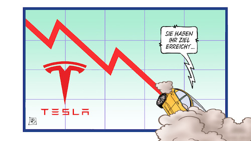 Cartoon: Tesla-Absturz (medium) by Harm Bengen tagged tesla,gewinn,umsatz,verkäufe,musk,börsenkurs,absturz,navi,ziel,erreicht,harm,bengen,cartoon,karikatur,tesla,gewinn,umsatz,verkäufe,musk,börsenkurs,absturz,navi,ziel,erreicht,harm,bengen,cartoon,karikatur
