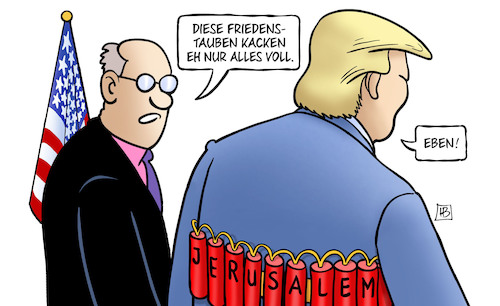 Cartoon: Trump und Jerusalem (medium) by Harm Bengen tagged trump,jerusalem,usa,israel,sprengstoffgürtel,selbstmordattentäter,friedenstauben,harm,bengen,cartoon,karikatur,trump,jerusalem,usa,israel,sprengstoffgürtel,selbstmordattentäter,friedenstauben,harm,bengen,cartoon,karikatur
