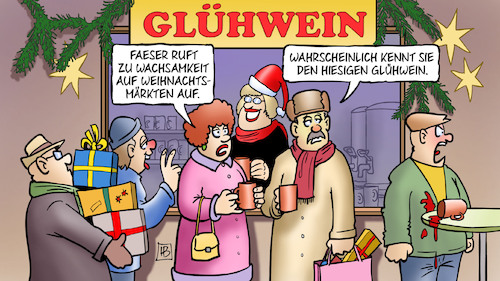 Wachsamkeit auf Weihnachtsmarkt