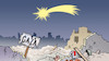 Cartoon: Adventszeit im Heiligen Land (small) by Harm Bengen tagged adventszeit,heiliges,land,gaza,krieg,israel,palästina,trümmer,zerstörung,komet,stern,weihnachtszeit,harm,bengen,cartoon,karikatur
