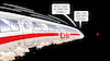 Cartoon: Bahn-Milliardenverlust (small) by Harm Bengen tagged bahn,milliardenverlust,bilanz,ice,licht,ende,tunnel,schwarz,verlust,rote,zahlen,schulden,harm,bengen,cartoon,karikatur