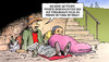 Cartoon: Banken und Freiwilligkeit (small) by Harm Bengen tagged banken,gläubiger,freiwillig,griechenland,eu,schulden,kredite,staat,rettung,traum,geträumt,obdachloser