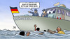 Cartoon: Bluecard (small) by Harm Bengen tagged bluecard,see,meer,schiff,fluechtlinge,rettung,integration,fachkraefte,asyl,harm,bengen,cartoon,karikatur
