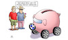 Cartoon: BMW-Sparprogramm (small) by Harm Bengen tagged bmw,sparprogramm,kfz,sparschwein,sommer,entlassungen,stellenabbau,harm,bengen,cartoon,karikatur