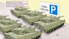 Cartoon: Bund-Einstieg bei KNDS (small) by Harm Bengen tagged bund,panzerbauer,knds,rüstung,dienstwagen,parkplatz,panzer,bundeskanzleramt,harm,bengen,cartoon,karikatur