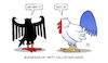 Cartoon: Bundesadler trifft gallischen Ha (small) by Harm Bengen tagged bundesadler,gallischer,hahn,frankreich,regierung,sturz,kopflos,neuwahlen,harm,bengen,cartoon,karikatur