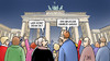 Cartoon: Charlie Gauck (small) by Harm Bengen tagged rede,mahnwache,brandenburger,tor,berlin,bundespraesident,charlie,gauck,paris,freiheit,pressefreiheit,religionsfreiheit,hebdo,satire,zeitschrift,terror,islamisten,islam,is,anschlag,mord,harm,bengen,cartoon,karikatur