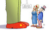 Cartoon: China-Unterdrückung (small) by Harm Bengen tagged china,unterdrückung,usa,europa,eu,riese,wirtschaft,harm,bengen,cartoon,karikatur
