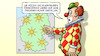Cartoon: Dürresommer (small) by Harm Bengen tagged dürresommer,trockener,humor,clown,wetterkarte,sonne,harm,bengen,cartoon,karikatur