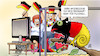 Cartoon: EM-Umgebung (small) by Harm Bengen tagged em,umgebung,auftakt,europameisterschaft,fussball,schwarz,rot,gold,nationalfarben,nationalismus,fans,chamäleon,begeisterung,interesse,harm,bengen,cartoon,karikatur