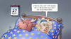 Cartoon: Europa am Morgen (small) by Harm Bengen tagged montag,kalender,mai,europa,stier,bett,schlafen,angst,aufstehen,europawahl,harm,bengen,cartoon,karikatur