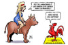 Cartoon: Europa und Wallonie (small) by Harm Bengen tagged stier,hahn,europa,eu,kanada,wallonie,wallone,belgien,ceta,freihandelsabkommen,harm,bengen,cartoon,karikatur