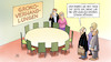 Cartoon: Groko-Tisch (small) by Harm Bengen tagged tisch,seife,drüberziehen,groko,verhandlungen,union,spd,harm,bengen,cartoon,karikatur