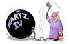Cartoon: Hartz-Kette (small) by Harm Bengen tagged hartz,kette,kugel,alte,tante,axt,iv,esken,walter,borjans,spd,parteitag,groko,harm,bengen,cartoon,karikatur