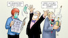 Cartoon: Infektionszahlen sinken (small) by Harm Bengen tagged infektionszahlen,sinken,neuinfektionen,corona,feiern,sekt,masken,zeitung,lesen,harm,bengen,cartoon,karikatur