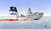 Cartoon: Israel-Seeangriff (small) by Harm Bengen tagged israel seeangriff gaza hilfskonvoi tote verletzte opfer ueberfall piraten piraterie seefahrtsrechts unterdrueckung palaestina uno tuerkei