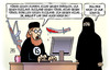 Cartoon: Jeder gegen Jeden (small) by Harm Bengen tagged türkei,kurden,assad,rebellen,usa,syrien,krieg,is,islamischer,staat,islamisten,terroristen,computer,monitor,säbel,ak47,harm,bengen,cartoon,karikatur