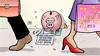 Cartoon: Kauflaunennot (small) by Harm Bengen tagged kauflaune,sparschwein,betteln,unverschuldet,not,gfk,konsumklimaindex,konjunktur,harm,bengen,cartoon,karikatur