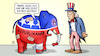 Cartoon: McCarthy-Sturz (small) by Harm Bengen tagged bein,gestellt,uncle,sam,usa,demokraten,republikaner,kongress,senat,elefant,mccarthy,sturz,verletzung,abwahl,streit,harm,bengen,cartoon,karikatur