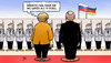Cartoon: Merkel-Putin-Duell (small) by Harm Bengen tagged tv,duell,putin,besuch,berlin,kanzleramt,merkel,normandieformat,ukraine,soldaten,bundeswehr,staatsempfang,harm,bengen,cartoon,karikatur