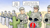 Cartoon: Nationalgarde und Mexiko (small) by Harm Bengen tagged nationalgarde,armee,mexiko,grenze,trump,migration,drogenschmuggel,mauer,kosten,harm,bengen,cartoon,karikatur