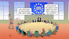 Cartoon: Pompeo und EU-Aussenminister (small) by Harm Bengen tagged eu,europa,aussenminister,gipfel,säbel,rasseln,ritter,pompeo,krach,usa,iran,atomabkommen,krieg,harm,bengen,cartoon,karikatur