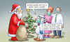 Cartoon: Schutznuscheln (small) by Harm Bengen tagged weihnachten weihnachtsmann bescherung schutznuscheln gedicht schutzanzug masken corona kind eltern harm bengen cartoon karikatur