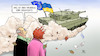 Cartoon: Selenskyjs Europatour (small) by Harm Bengen tagged tourbus,selenskyj,europatour,panzer,brüssel,gb,uk,krieg,ukraine,russland,harm,bengen,cartoon,karikatur