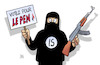 Cartoon: Terror vor Wahl (small) by Harm Bengen tagged terroristen,wahl,frankreich,islamisten,islamischer,staat,ak47,le,pen,lepen,harm,bengen,cartoon,karikatur