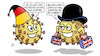 Cartoon: UK-Mutation (small) by Harm Bengen tagged uk,gb,mutation,mutiert,vetter,london,bowler,melone,wohnen,deutschland,michel,virus,viren,corona,koffer,harm,bengen,cartoon,karikatur