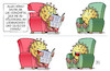 Cartoon: Vernunft und Corona (small) by Harm Bengen tagged vernunft,leichtsinn,dummheit,corona,bevölkerung,weihnachten,silvester,sessel,zeitung,lesen,virus,viren,harm,bengen,cartoon,karikatur