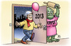 Cartoon: Willkommen in 2013 (small) by Harm Bengen tagged willkommen,2013,neujahr,silvester,betruken,krise,nudelholz,harm,bengen,cartoon,karikatur