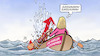 Cartoon: Zurückrudern (small) by Harm Bengen tagged familienunternehmer,familienunternehmen,ostermann,boot,ruderboot,zurückrudern,afd,brandmauer,wasser,leck,untergang,harm,bengen,cartoon,karikatur
