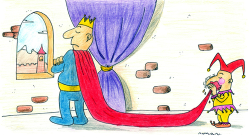 Cartoon: King IV (medium) by cizofreni tagged king,kral,soytari,harlequin,jester