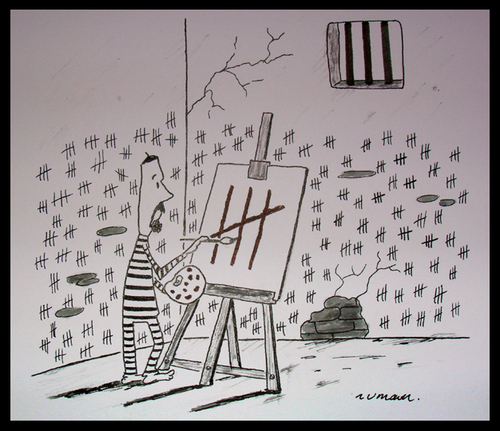 Cartoon: Prisoner II (medium) by cizofreni tagged prisoner,mahkum,hapishane,prison,painter,ressam